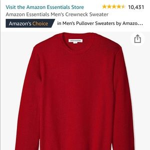 Amazon essentials Red Sweater- Mens